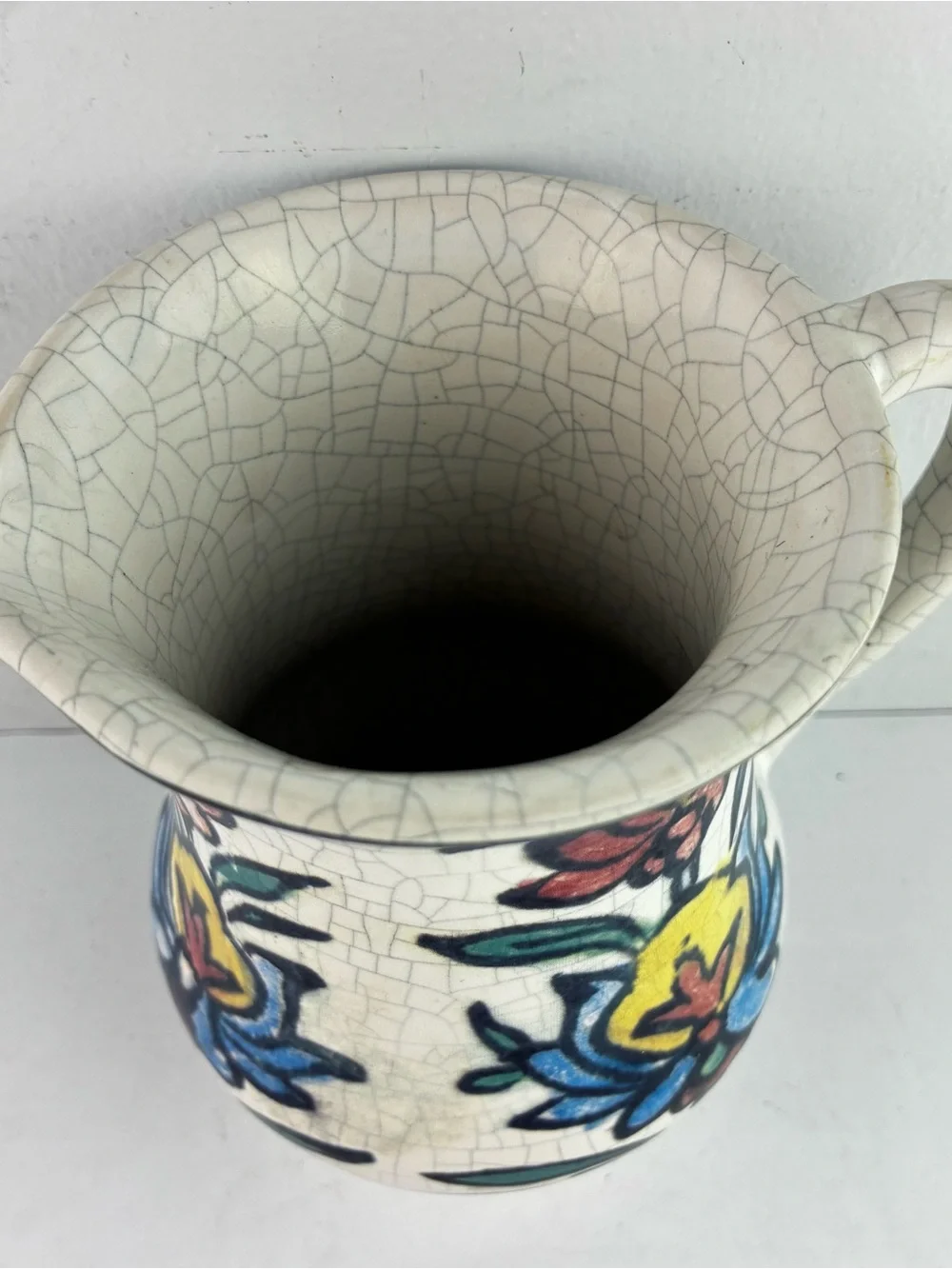 Pottery Barn Iznik Crackle Glaze Stoneware Small Pitcher